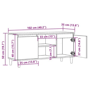 vidaXL Έπιπλο Τηλεόρασης Αρτισιανή Δρυς 102x35x50cm από Επεξεργ. Ξύλο