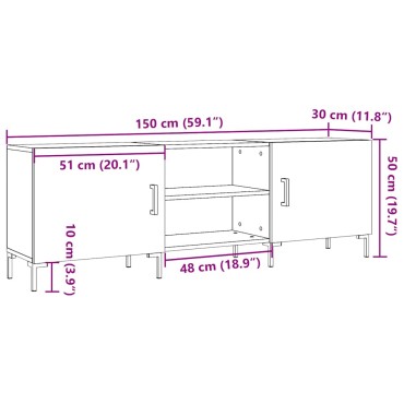 vidaXL Έπιπλο Τηλεόρασης Δρυς τεχνίτης 150x30x50cm Επεξ. Ξύλο