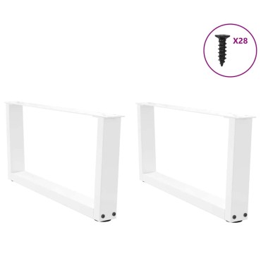 vidaXL Πόδια τραπεζαρίας σχήματος V 2 τεμ. Λευκό 70x(30-31,3)cm