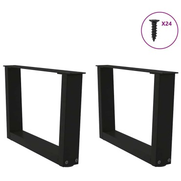 vidaXL Πόδια τραπεζαρίας σχήματος V 2 τεμ. Μαύρο 50x(30-31,3)cm