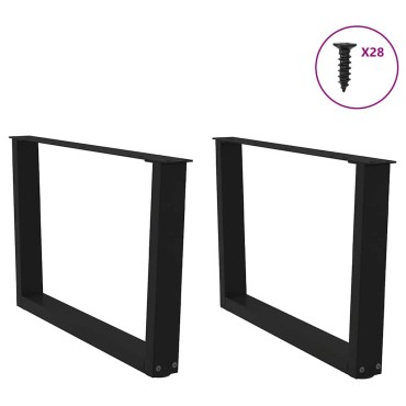 vidaXL Πόδια τραπεζαρίας σχήματος V 2 τεμ. Μαύρο 70x(42-43,3)cm