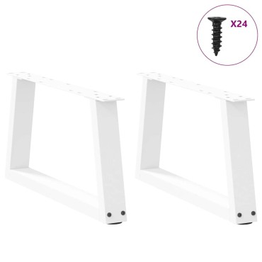 vidaXL Πόδια τραπεζαρίας σχήματος V 2 τεμ. Λευκό 60x(30-31,3)cm