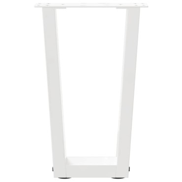 vidaXL Πόδια τραπεζαρίας σχήματος V 2 τεμ. Λευκό 28x(42-43,3)cm