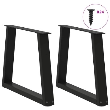 vidaXL Πόδια τραπεζαρίας σχήματος V 2 τεμ. Μαύρο 70x(42-43,3)cm
