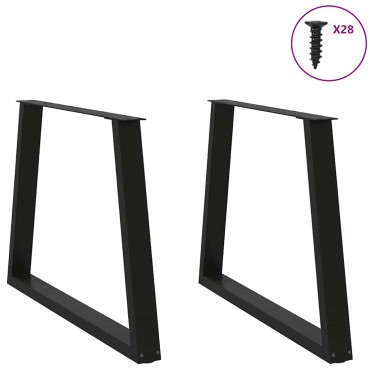 vidaXL Πόδια τραπεζαρίας σχήματος V 2 τεμ. Μαύρο 100x(72-73,3)cm