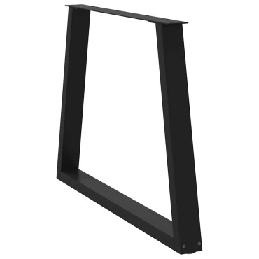 vidaXL Πόδια τραπεζαρίας σχήματος V 3 τεμ. Μαύρο 100x(72-73,3)cm