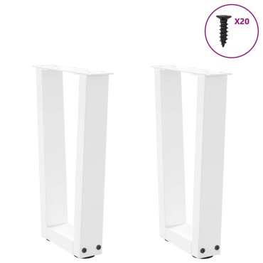 vidaXL Πόδια τραπεζαρίας σχήματος V 2 τεμ. Λευκό 38x(42-43,3)cm