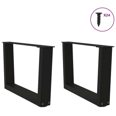 vidaXL Πόδια τραπεζαρίας σχήματος V 2 τεμ. Μαύρο 60x(30-31,3)cm