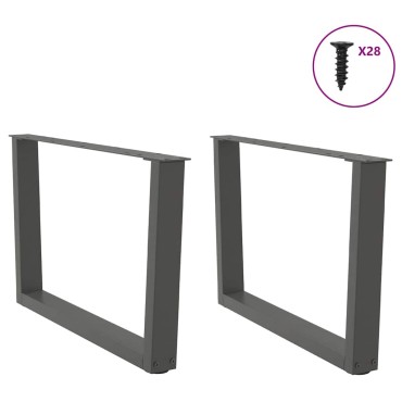 vidaXL Πόδια τραπεζαρίας σχήματος V 2 τεμ. Ανθρακί 70x(42-43,3)cm
