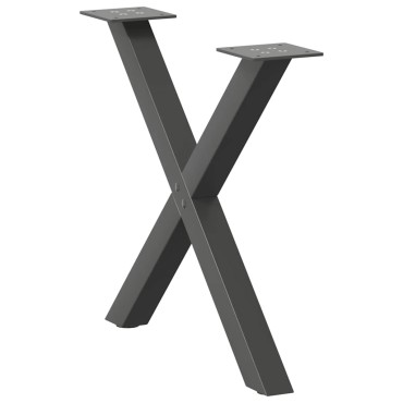 vidaXL Πόδια Τραπεζιού Σαλονιού σε Σχήμα Χ, 2 τεμ. Ανθρακί 60x(42-43)cm Ατσάλι