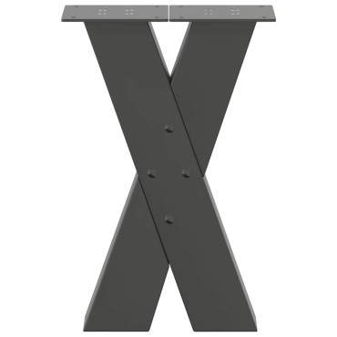vidaXL Πόδια τραπεζιού σαλονιού σε σχήμα Χ 2 τεμ. Ανθρακί 38x(42-43)cm