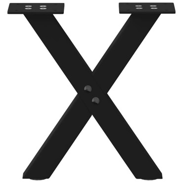 vidaXL Πόδια Τραπεζιού Σαλονιού σε Σχήμα Χ, 2 τεμ. Μαύρο, Ατσάλι 40x(30-31)cm