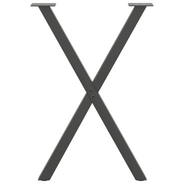 vidaXL Πόδια τραπεζαρίας σε σχήμα Χ 2 τεμ. Ανθρακί 50x(72-73)cm