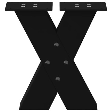 vidaXL Πόδια τραπεζιού σαλονιού σε σχήμα Χ 2 τεμ. Μαύρο 30x(30-31) cm