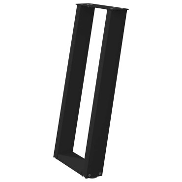 vidaXL Πόδια Κονσόλας σε Σχήμα U 2 τεμ. Μαύρο 38x(72-73)cm Ατσάλι