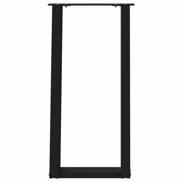vidaXL Πόδια Κονσόλας σε Σχήμα U 2 τεμ. Μαύρο 38x(72-73)cm Ατσάλι