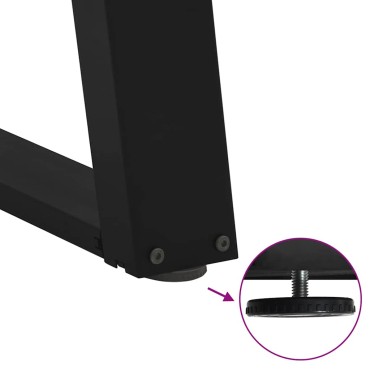 vidaXL Πόδια Κονσόλας σε Σχήμα U 2 τεμ. Μαύρο 38x(72-73)cm Ατσάλι