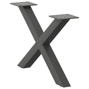 vidaXL Πόδια Τραπεζιού Σαλονιού σε Σχήμα Χ, 2 τεμ. Ανθρακί 50x(30-31)cm Ατσάλι