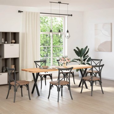 vidaXL Πόδια τραπεζαρίας σε σχήμα Χ 2 τεμ. Μαύρο 50x(72-73) cm
