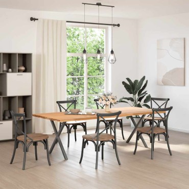 vidaXL Πόδια τραπεζαρίας σε σχήμα Χ 2 τεμ. Ανθρακί 80x(72-73)cm