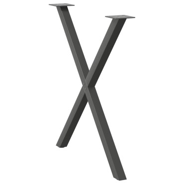 vidaXL Πόδια τραπεζαρίας σε σχήμα Χ 2 τεμ. Ανθρακί 80x(72-73)cm