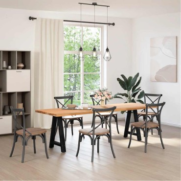 vidaXL Πόδια Τραπεζαρίας Σχήματος Α 2 τεμ. Μαύρο 50x(72-73)cm Ατσάλι