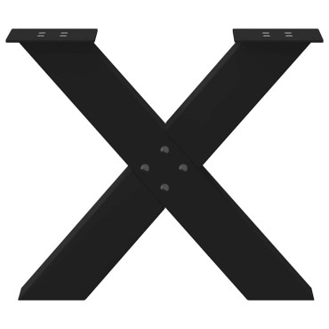 vidaXL Πόδια τραπεζιού σαλονιού σε σχήμα Χ 2 τεμ. Μαύρο 60x(42-43)cm