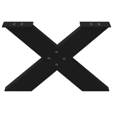 vidaXL Πόδια τραπεζιού σαλονιού σε σχήμα Χ 2 τεμ. Μαύρο 50x(30-31) cm