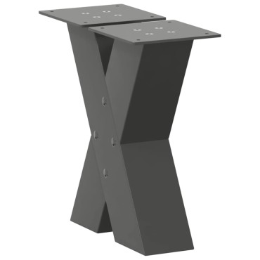 vidaXL Πόδια τραπεζιού σαλονιού σε σχήμα Χ 2 τεμ. Ανθρακί 40x(30-31) cm
