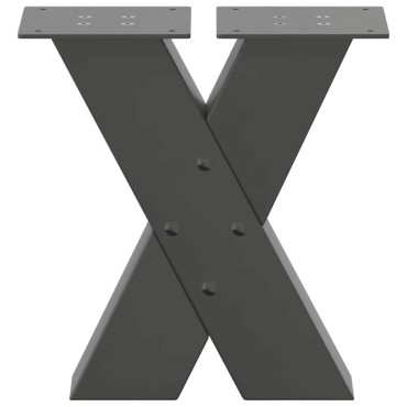 vidaXL Πόδια τραπεζιού σαλονιού σε σχήμα Χ 2 τεμ. Ανθρακί 40x(30-31) cm