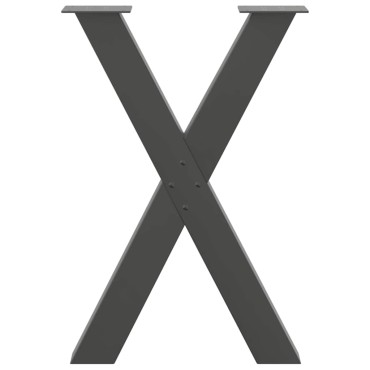 vidaXL Πόδια τραπεζαρίας σε σχήμα Χ 2 τεμ. Ανθρακί 60x(72-73)cm