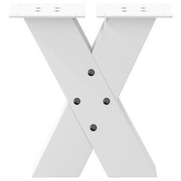 vidaXL Πόδια Τραπεζιού Σαλονιού σε Σχήμα Χ, 2 τεμ. Λευκά 30x(30-31)cm Ατσάλι