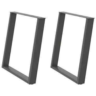 vidaXL Πόδια τραπεζαρίας σε σχήμα U 2 τεμ. Ανθρακί 80x(72-73)cm