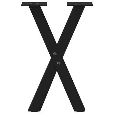 vidaXL Πόδια τραπεζιού σαλονιού σε σχήμα Χ 2 τεμ. Μαύρο 28x(42-43)cm