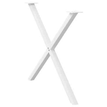 vidaXL Πόδια Τραπεζαρίας σε Σχήμα Χ, 2 τεμ. Λευκά 90x(72-73)cm Ατσάλι