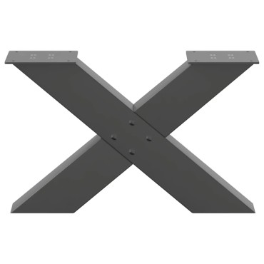 vidaXL Πόδια τραπεζιού σαλονιού σε σχήμα Χ 2 τεμ. Ανθρακί 50x(30-31) cm