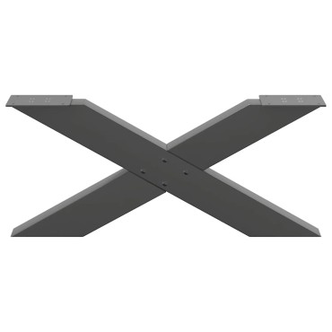 vidaXL Πόδια τραπεζιού σαλονιού σε σχήμα Χ 2 τεμ. Ανθρακί 70x(30-31) cm
