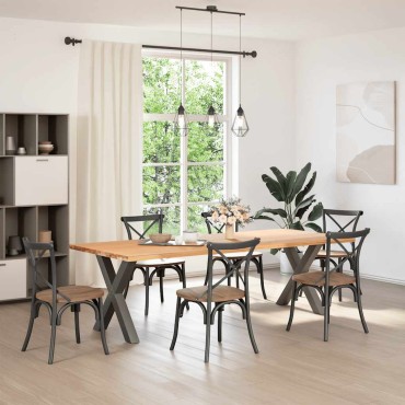 vidaXL Πόδια τραπεζαρίας σε σχήμα Χ 2 τεμ. Ανθρακί 70x(72-73)cm