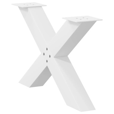 vidaXL Πόδια Τραπεζιού Σαλονιού σε Σχήμα Χ, 2 τεμ. Λευκά 70x(42-43)cm Ατσάλι