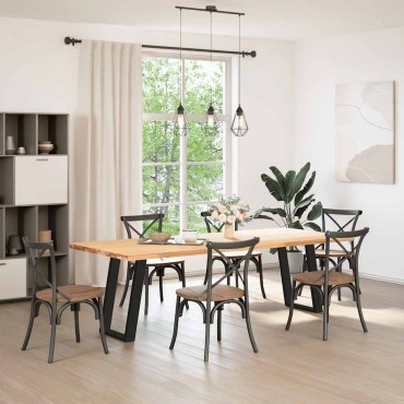 vidaXL Πόδια τραπεζαρίας σε σχήμα U 2 τεμ. Μαύρο 50x(72-73)cm