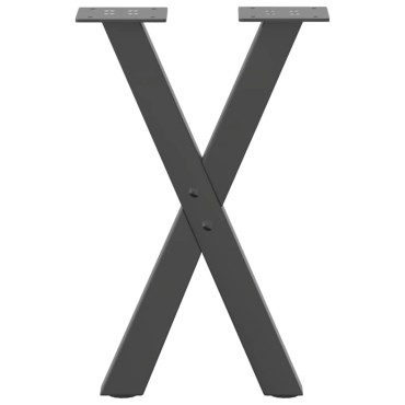 vidaXL Πόδια τραπεζιού σαλονιού σε σχήμα Χ 2 τεμ. Ανθρακί 38x(42-43)cm