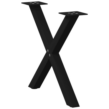 vidaXL Πόδια τραπεζιού σαλονιού σε σχήμα Χ 2 τεμ. Μαύρο 38x(42-43)cm