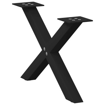 vidaXL Πόδια τραπεζιού σαλονιού σε σχήμα Χ 2 τεμ. Μαύρο 60x(30-31) cm