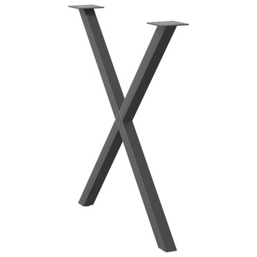 vidaXL Πόδια Τραπεζαρίας σε Σχήμα Χ 2 τεμ. Ανθρακί 70x(72-73)cm Ατσάλι