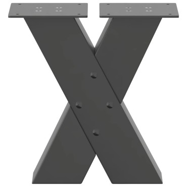 vidaXL Πόδια τραπεζιού σαλονιού σε σχήμα Χ 2 τεμ. Ανθρακί 30x(30-31) cm