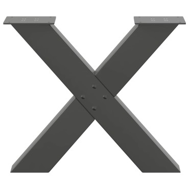 vidaXL Πόδια τραπεζιού σαλονιού σε σχήμα Χ 2 τεμ. Ανθρακί 50x(42-43)cm