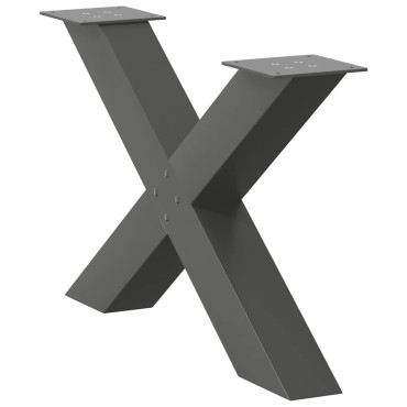 vidaXL Πόδια τραπεζιού σαλονιού σε σχήμα Χ 2 τεμ. Ανθρακί 70x(42-43)cm