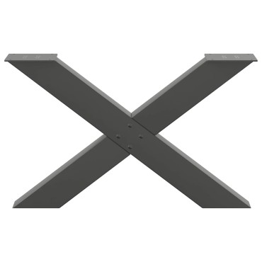 vidaXL Πόδια τραπεζιού σαλονιού σε σχήμα Χ 2 τεμ. Ανθρακί 70x(42-43)cm