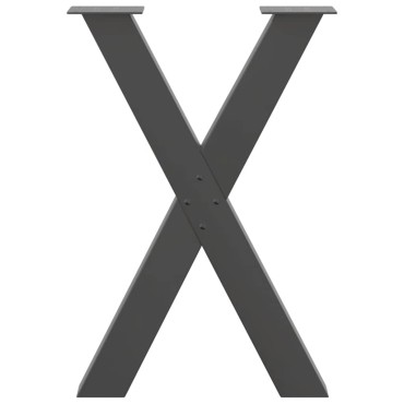 vidaXL Πόδια τραπεζαρίας σε σχήμα Χ 2 τεμ. Ανθρακί 50x(72-73)cm
