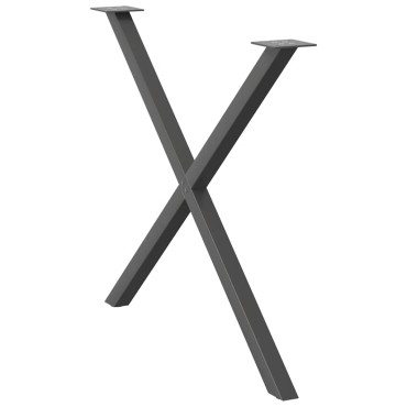 vidaXL Πόδια τραπεζαρίας σε σχήμα Χ 2 τεμ. Ανθρακί 90x(72-73)cm